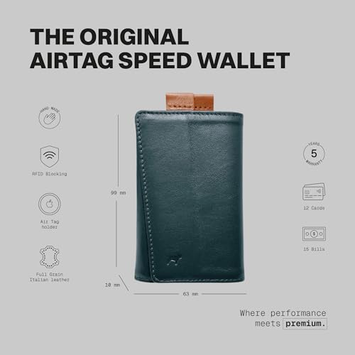 The Frenchie Co. - AirTag Speed Wallet - Ultra-Slim Front Pocket Wallet - Quick-access pull tab & AirTag holder - RFID blocking, holds up to 8 cards and folded cash2