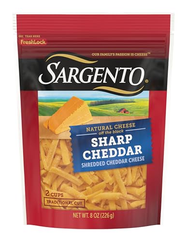 Sargento Sharp Cheddar Natural Shredded Cheese, Traditional Cut, 8 oz.