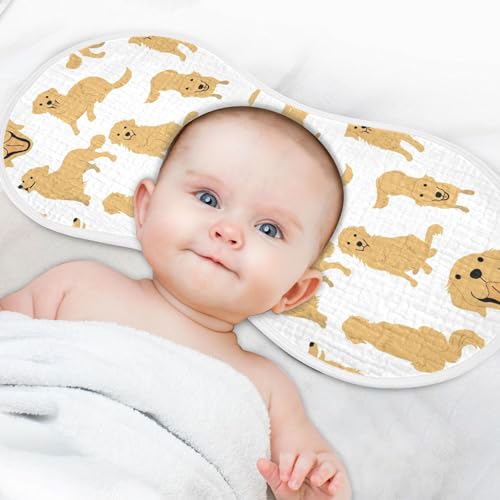Golden Retriever Dog Muslin Burp Cloths for Baby 2 Pack Soft 100% Cotton Baby Washcloths Bibs for Boy Girl4
