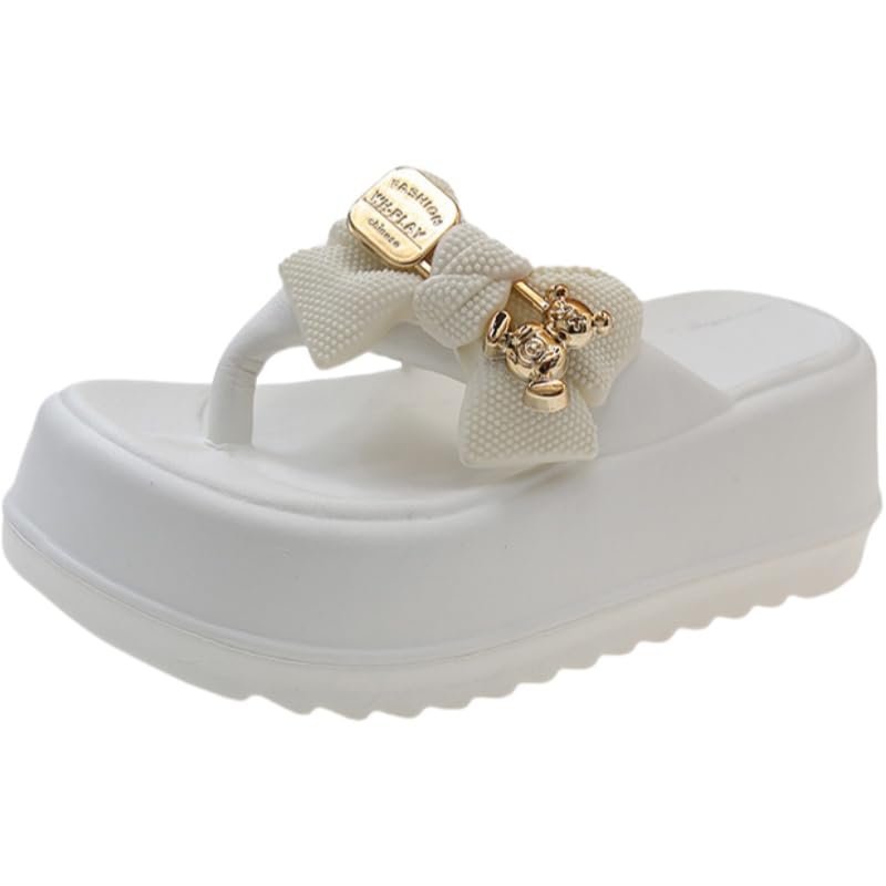 Ladies' mid-heel thick-soled EVA slippers - all-day comfort, suitable for all seasons, lightweight design for both indoor and outdoor use on the beach