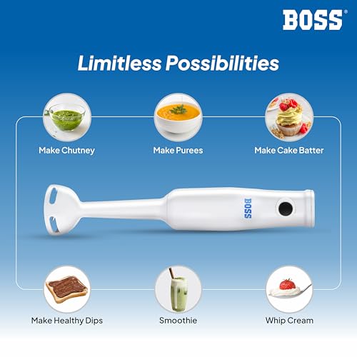 Image of BOSS Classic Hand Blender 175W with Variable Speed & 2 Year Warranty | White