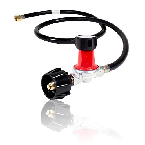 GasOne Propane 0-30 PSI Adjustable High Pressure Regulator with 4 Feet QCC-1 Type Hose - Works with Newer U.S. Propane Tanks