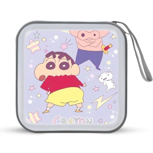 クレヨンしんちゃん ぶりぶりざえもん メディアケース BD/DVD/CDケース ブルーレイディスク対応 40枚収納 セミハード Amiabout ファスナー付 キャラクター かわいい