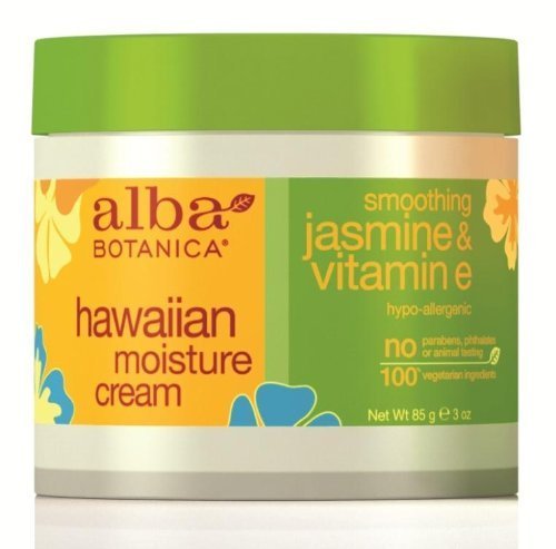 Alba Botanica Soothing Jasmine & Vitamin E Hawaiian Moisture Cream, 3 Ounce Tub (Pack of 2)