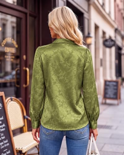 ZILAIYE Satin Blouse Silk Button Down Shirts Long Sleeve Loose Women Tops — 사진 6