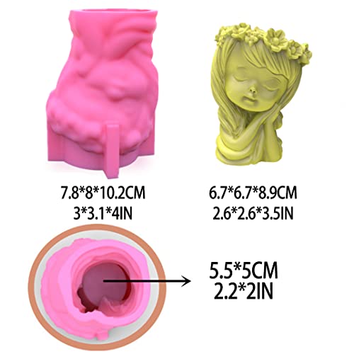 DIYBravo Vase Silicone Mold for Resin Pen Holder Polymore Clay Unique Girl Shaped, Flower Pot Mold Epoxy Resin Casting Mold for Making Flowers Jewelry Storage Holder Home Office Decor by DIYBravo - Used condition - Image 7