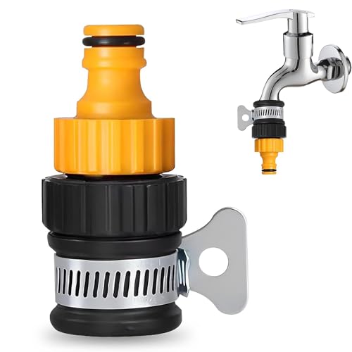 Hose Tap Connector, 12-16mm Mixer Garden Tap Indoor Tap Hose Connectors Kitchen Taps Hose Connector Hose Adapter Tap Connector for Hose Pipe Adjustable Stainless Steel Collar