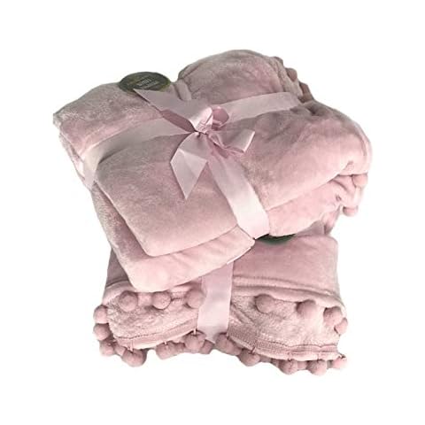 Luxurious Throw Thin Fleece Blanket Super Soft Warm Smooth Sofa Bed Snuggling Non Shedding Travel Blanket Throw Size 200cm x 240cm (King Size Blush Pink) Cover
