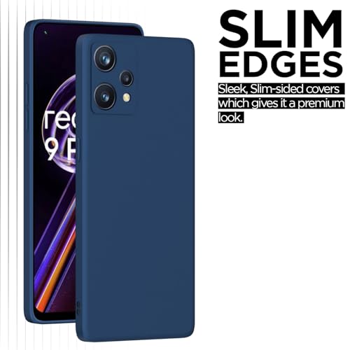 Image of Outlouders Back Cover for Realme 9 Pro Plus 5G | Camera Protection | Durable Soft Matte Silicone Bumper Case (Blue)