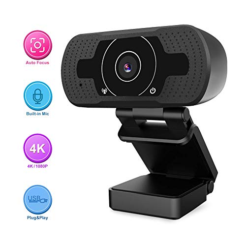 HD Webcam, Hyrayzan Auto Focus 8MP /1080P Webcam with Microphone, Streaming USB Webcam,Computer Laptop PC Web Camera for Video Calling Recording Conferencing