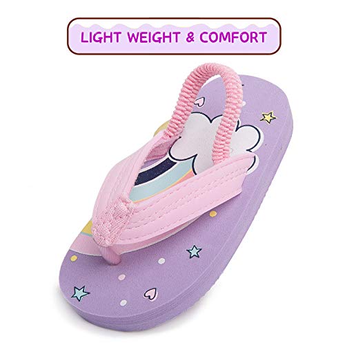 Image of Boys Girls Strap Flip Flops Sandals Cute Cartoon Unicorn Shark Toddler Flip Flop Kids Pool Beach Flat Slide Summer Water Shoes