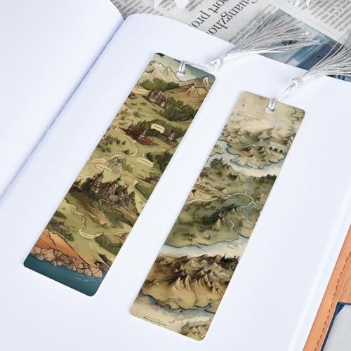 Marque-pages carreaux de carte lot de 6 signets durables pour lecteurs assidus - 5