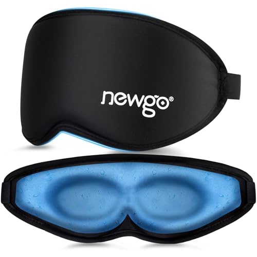 NEWGO 3D Gel-Augenmaske Migräne Maske & Kühlmaske Gesicht kühlend & wärmend ergonomische 3D-Kontur für perfekte Passform hautfreundliches Material gegen müde Augen Schwellungen & Kopfschmerzen