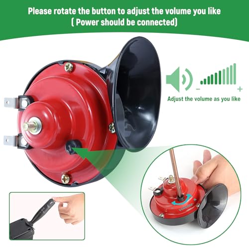 Image of Golf Cart Horn Kit High Universal 12V Note Electric Snail Horn