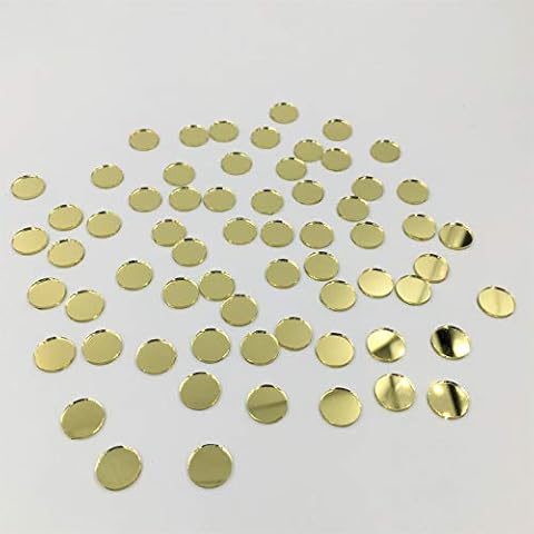 3/8" Round Mirror Mosaic Tiles Gold Craft Mirror Circles 200 Pieces (Dia 1CM) Cover