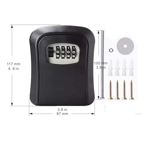 7 Couleur Caixa de chave de segurança SAFECode (plástico, preto)