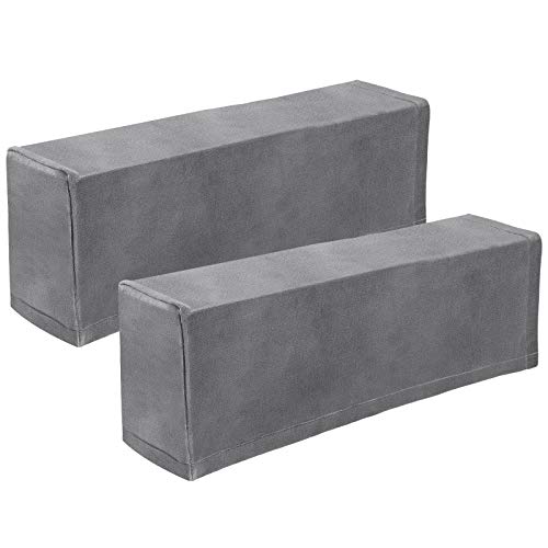 VOSAREA 2pcs Stretch Fabric Armrest Covers Anti-Slip Furniture Protector Armchair Slipcovers for Recliners Sofas Chairs Grey