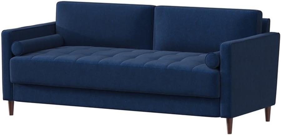 Lexington 75.6" Sofa, Mid-Century Modern, Pocket Coil Comfort, Easy Assembly, Woven Fabric, Navy Blue