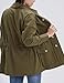 YEXPINE Women's Military Cargo Jacket Button Up Drawstring Waist Lightweight Utility Anorak Coat with Pockets