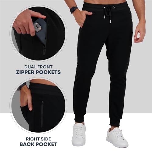 Fleece Mens Joggers with Zipper Pockets, Mens Sweatpants, Workout Sweats for Men S-3XL2
