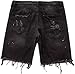 Men's Street Style Jean Shorts Distressed Fit Frayed Short Jean Pants Fashion Ripped Knee Lenght Half Jeans (Large,Black 6)