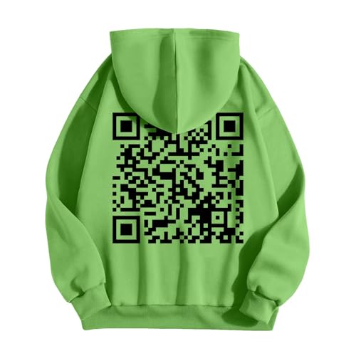 Funny Fu Qr Code Hoodies for Men Women Oversized Trendy Fuck You Qr Code Graphic Hoodies Rick Roll Scan Code Joke Sweatshirts4