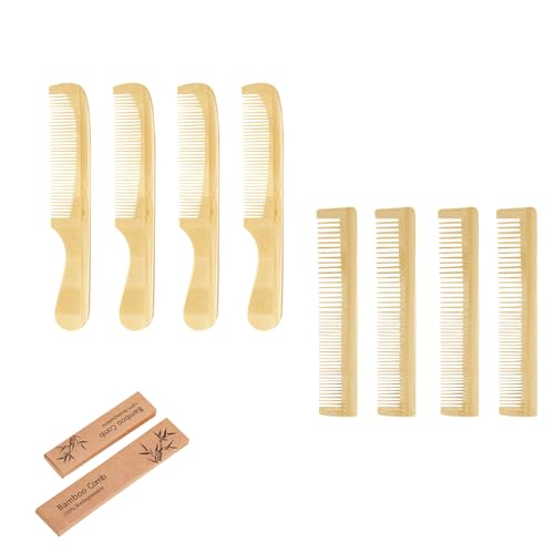 8 Peines de Madera de Bambú Natural hechos a mano miniatura 1