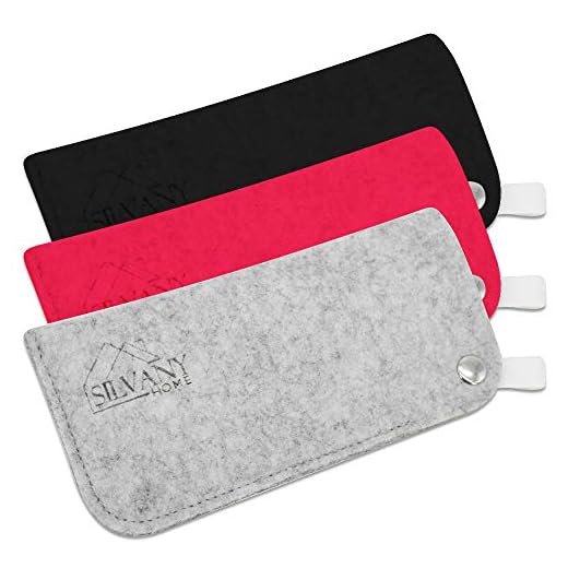 Silvany Home - Set de 3 Fundas de Gafas de Fieltro, Estuche Porta Gafas de Viaje Portátiles