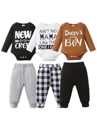 Image of NZRVAWS Newborn Baby Girl Clothes Long Sleeve Ruffle Romper Bodysuit Floral Halen Pants Bowknot Headband 3pcs