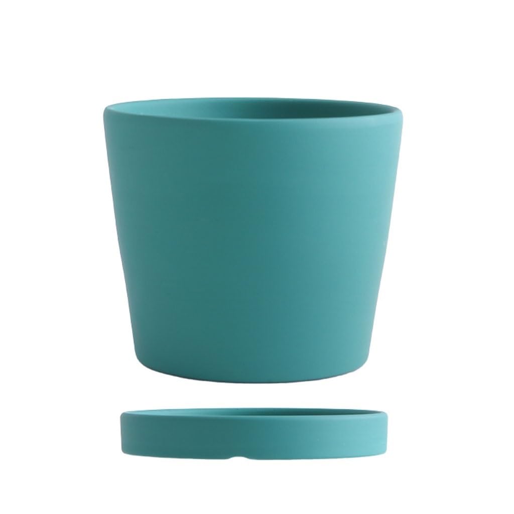 Gelasige E Gelasig Flower Pots Ceramic Flower Pot Colorful Simpl Nordic Styl With Tray Round Flower Pot Flowers Succulent Green Plant Potted Plants Outdoor Flower Pots(E)