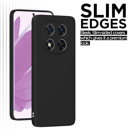 Image of Outlouders Back Cover for Redmi Note 14 Pro 5G | Camera Protection | Durable Soft Matte Silicone Bumper Case (Black)