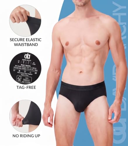 Image of DAVID ARCHY Men's 4 Pack Micro Modal Separate Pouch Briefs with Fly