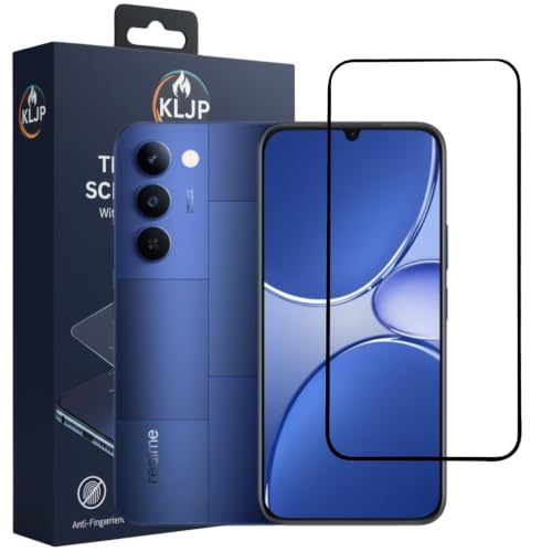 Image of Gorilla Tempered Glass For Realme P4 Lite 5G (Pack of 1) With Installation Kit | Edge to Edge Coverage | Black