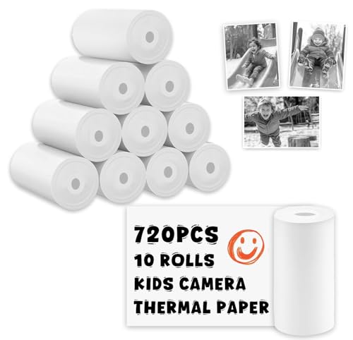 720 piezas de papel fotográfico HD para cámara de niños de impresión instantánea, rollos de papel para cámara de niños compatibles con la mayoría de las cámaras de impresión instantánea para niños
