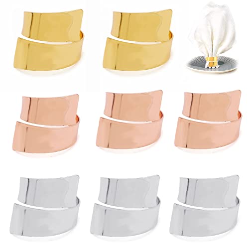 Hebilla De Servilletas De Oro 9 Pcs Hebilla De Servilletas De Metal Dorado Servilleteros De Aro Servilletero De Metal Anillospara Cena Decoración De Mesa Cumpleaños Banquetes Bodas Oro Rosa Oro Plata Cover