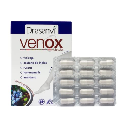 Drasanvi Venox 45 Capsules - Health Care - Vitamins & Dietary Supplements - Vitamins - Multivitamins - Legs - Red Vine - Blueberries - Blackcurrant - Vitamins A, C And E - Gluten Free - Vegan #TOP1