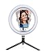 Anello Luminoso da 10" con Supporto per Treppiede, Anello Luminoso Dimmerabile da Tavolo a LED con 3 Colori e 10 Luminosità per Riprese YouTube Video, Riprese Tik Tok, Trucco, Selfie, Streaming Live