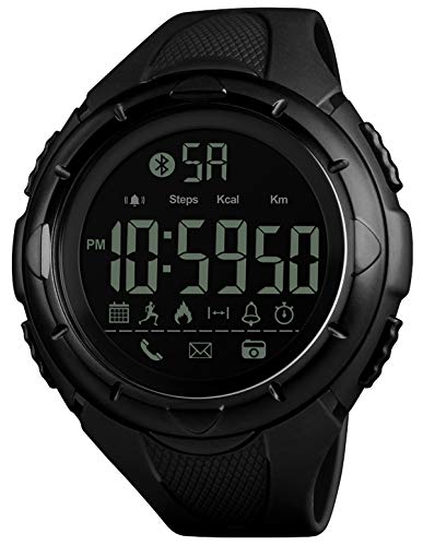 Armbanduhr Männer Fitness Uhr Schrittzähler Kalorien Digital Sportuhr IP68 Wasserdicht 5 ATM LED Wecker Stoppuhr Datum Kalender