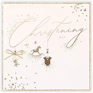 Clintons: Baby Icons Christening Day Card, Christening Card, Congratulations on your Christening Day Card, 165x165mm 1152535 multi-colour