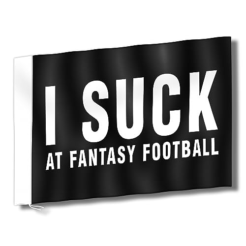 Image of TrophySmack I Suck At Fantasy Football Flag, Embarassing Loser Award - 6ft (Black)