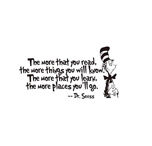 The More That You Read Quote Removable Quotes And Saying Dr. Seuss The More You Read, The More Things You  Will Know Transfers Murals Reading Wall Decal Love Baby Kids Children  Bedroom School Art Wall Decals Stickers: Buy