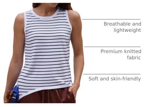Image of Zeagoo Womens Sleeveless Sweater Vest Crewneck Knit Loose Sweater Tank Tops Lightweight Shirts Blouses 2026