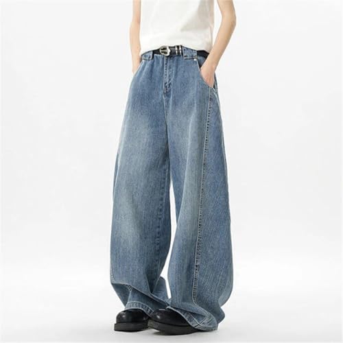 Men's Retro Denim, High-Waisted, Ripped Baggy Street Style, Distressed Pants3