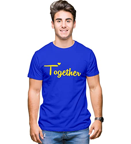 Image of Hangout Hub Hangout-Hub-NP18 Men's & Women's Round Neck T-Shirt-Together Forever | Always Protec Trust King Queen-Pack of 2-Couple T-Shirts