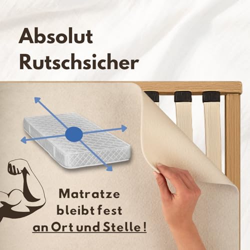 Hochwertiger Lattenrostschoner 80x200 – rutschfeste Unterlage mit starker Antirutsch Haftung – atmungsaktiv, Oeko-TEX Zertifiziert, schadstofffrei, hygienisch, langlebig
