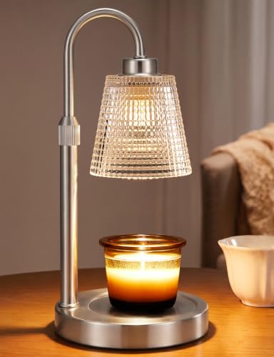 Image of Satin Nickel Candle Warmer Lamp with Timer Home Decor Gifts for Women