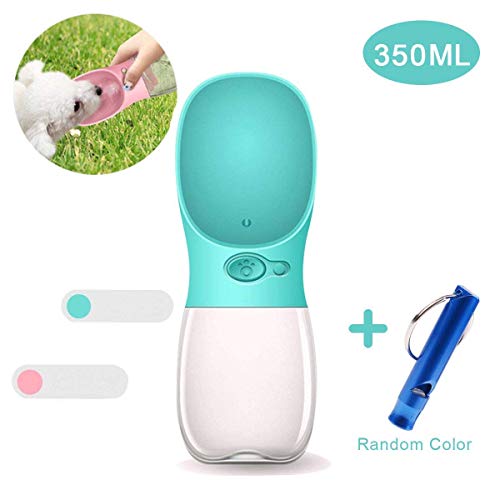 RCRuning-EU Dog Water Bottle, Portable Dogs Travel Water Bottle, Pets Feeder for Pet Walking Travelling Drinking (12 oz, Blue)