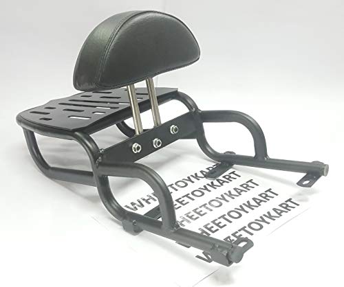 Image of Bike Harley Style Backrest Support Pillion Black Cushion Back Rest Full Black Bar for Bullet Bike Enfield Classic 350 (THUNDERBIRD BACKREST)