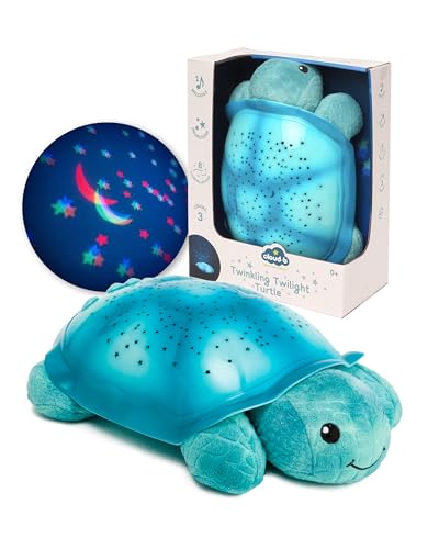Image of Cloud b Comforting Nightlight Star Projector w/ Soothing Sounds | Gentle Brightness | 3 Colors | Auto-Shutoff | Twinkling Twilight Turtle Aqua