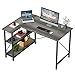 Bestier Computertisch mit Ablagefächern Schreibtisch Kleiner L-förmiger Eckschreibtisch mit Regalen 120CM Umkehrbarer Computertisch Schreibtisch mit Bücherregal für Heimbüro Kleiner Raum